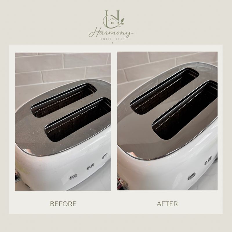 Toaster, before and after cleaning
